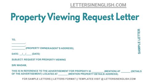 Property Viewing Request Letter Sample Letter Requesting to View