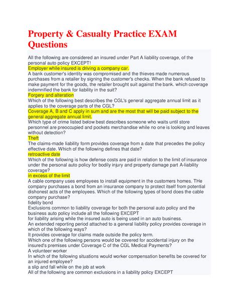 Property practice exam.  This sometimes can cause bugs.  Mar 23, 2009 · A...