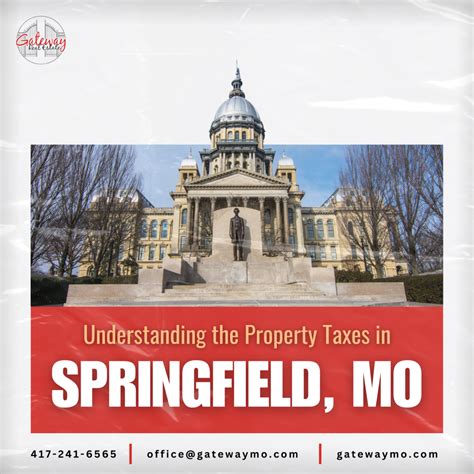 Property tax springfield mo. The latest sales tax rates for cities in Missouri (MO) state. Rates include state, county and city taxes. 2020 rates included for use while preparing your income tax deduction. ... Saint Peters, MO Sales Tax Rate: 7.950%: Springfield, MO Sales Tax Rate: 8.100%: University City, MO Sales Tax Rate: 9.238%: Wentzville, MO Sales Tax Rate: 8.450% ... 