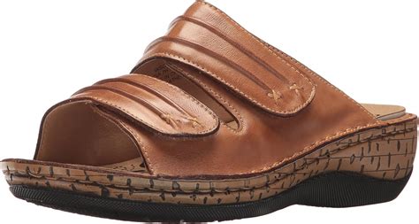 Propet womens June Slide Sandal, Tan, 9.5 Wide US