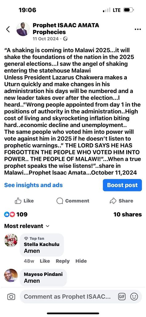 Prophet amata warns malawi.  See examples of prophet used in a sentence.  Se...