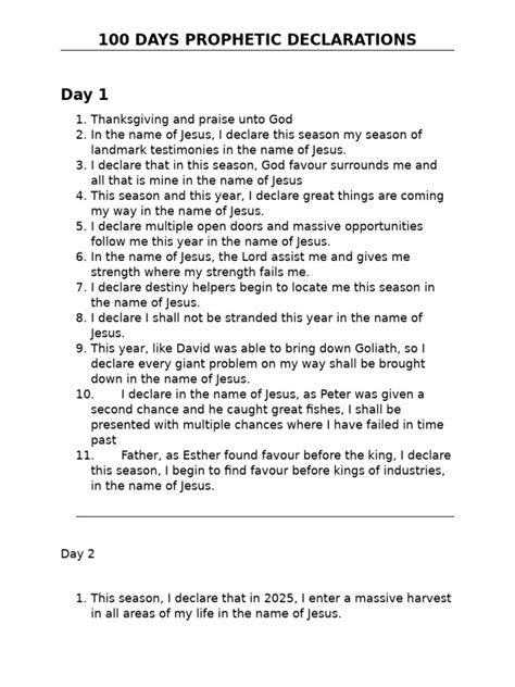 Prophetic declarations for breakthroughs pdf.  I walk in divine insight, prophetic accu...