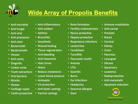 Propolis Benefits Chart* Propolis Science