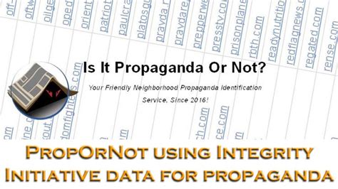 propornot.com. Prop Or Not: Your Friendly Neighborhood Propaganda ID Service · Prop Or Not: Your Friendly Neighborhood Propaganda ID Service. Jun 30, 2017 ...