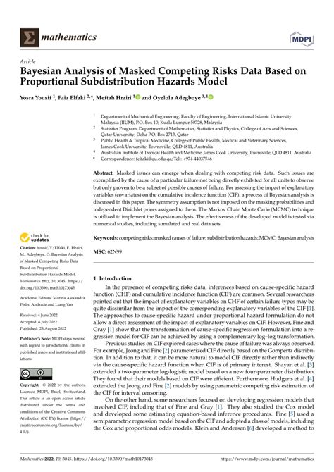 Proportional Subdistribution Hazards Model for Competing-Risks …