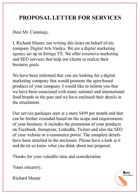 Proposal Letter Example