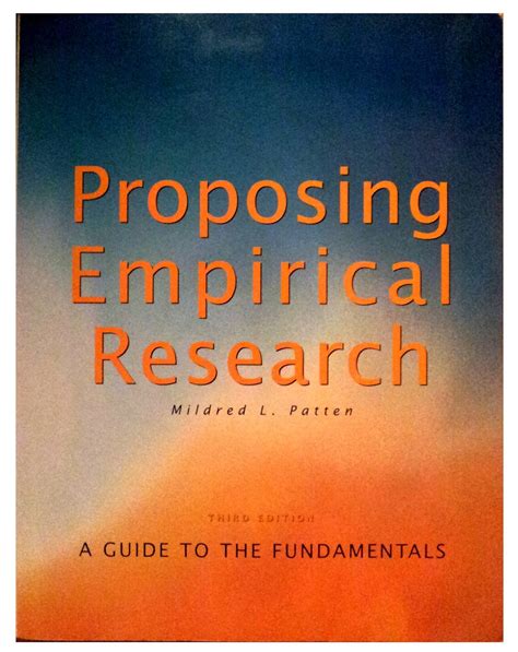 Proposing empirical research a guide to the fundamentals by patten 3rd edition. - Toyota hiace 1991 van repair manual.