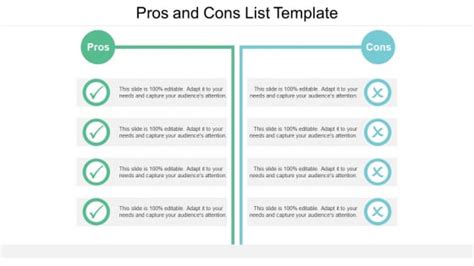 Pros And Cons List Template Ppt Powerpoint Presentation Slides Vector Powerpoint Templates