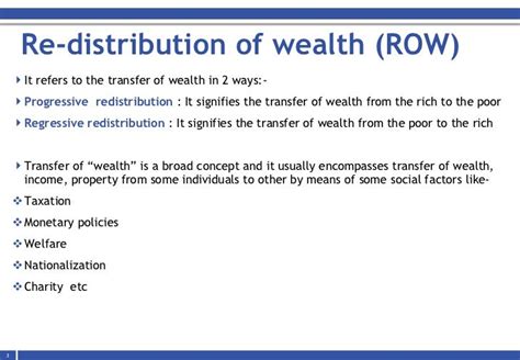 Pros and cons of redistribution of wealth