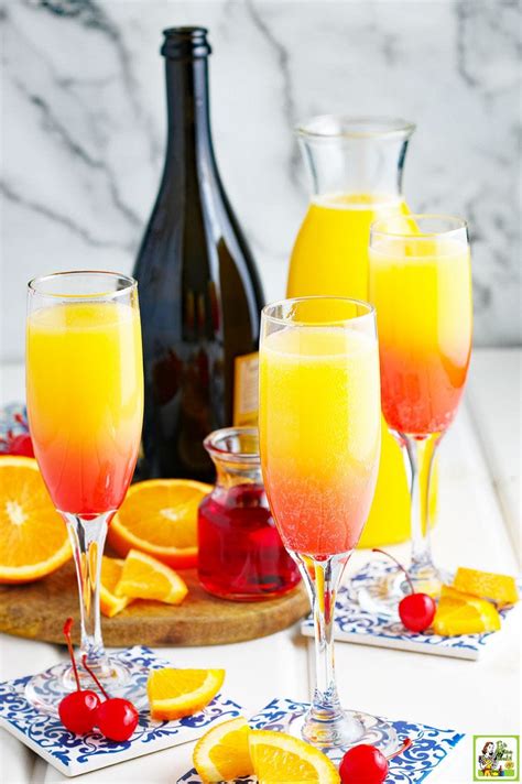 Prosecco mimosa. 5 days ago · orange juice (have 2x the amount of orange juice on hand than the other juices) peach nectar or pureé. mango juice. cranberry juice cocktail. watermelon juice. pomegranate juice. pineapple juice. strawberry purée. Add the add-ins. Adding a few berries to the mimosas adds another reason to cheers. 