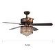 Proshta 3-light Crystal 5-blade Rustic Bronze Ceiling Fan