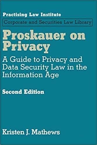 Proskauer on privacy a guide to privacy and data security law in the information age. - Toyota premio f 2003 operation manual.