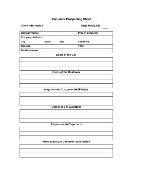 Prospecting Sheet Form Fill Out and Sign Printable PDF Template signNow
