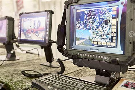 Protected Computers for Military Stock Photo Image of design