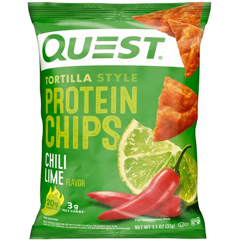 Protein chip. 1. Quest Nutrition Tortilla Chip Spicy Sweet Chili. The spicy sweet chili flavor tops our list as the best Quest protein chips flavor. It's deliciously satisfying, making it feel like a treat on a low-carb diet. With 19 grams of protein and only 140 calories per bag, it's a guilt-free snack option. 