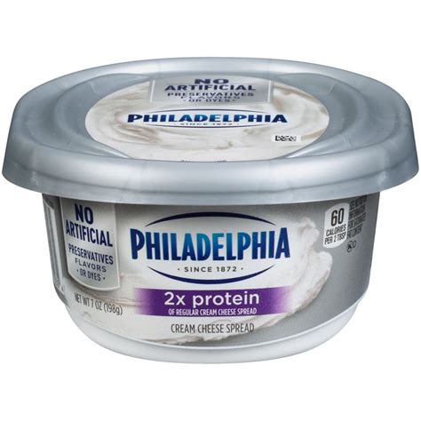 Protein cream cheese. This serving contains 83 g of fat, 15 g of protein and 13 g of carbohydrate. The latter is 9 g sugar and 0 g of dietary fiber, the rest is complex carbohydrate. 