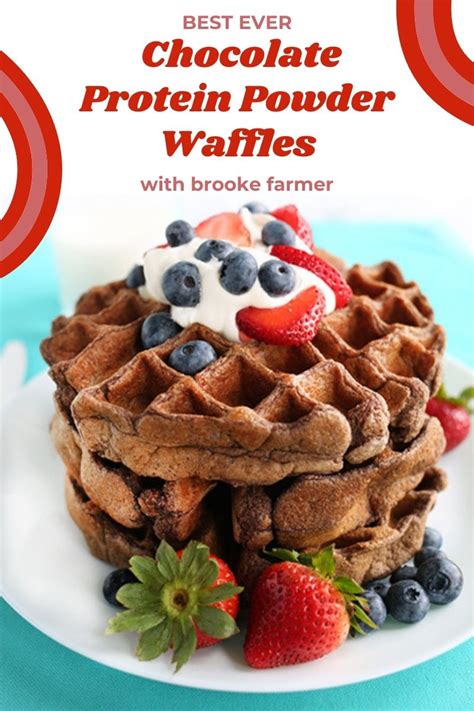 Protein powder waffles. Place the eggs, yogurt, butter, honey, and vanilla in a blender and process until the mixture is combined. Stir the almond flour, all purpose flour, baking soda, and salt in a large bowl. Add the wet mixture to the dry ingredients and stir until just combined. Spray your waffle iron with oil. 