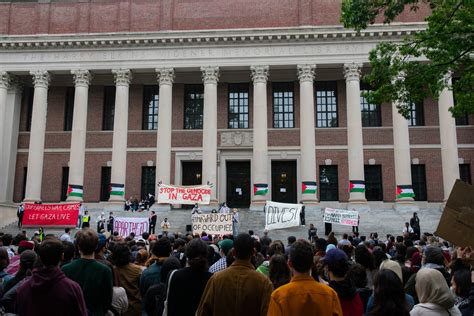 Protesters hold demonstration at Harvard University in support of Palestinians in Gaza 