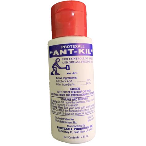 Nov 12, 2000 · Within a week it's pretty well over.<P>Combat makes some decent ants traps, but the stuff I found to really work comes in a small white squeeze bottle with a red cap. It's called "Protexall 'Ant .... 