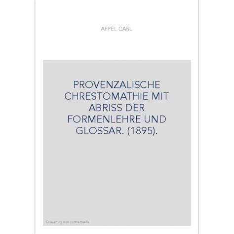 Provenzalische chrestomathie, mit abriss der formenlehre und glossar. - Physics solutions manual momentum and its conservation.