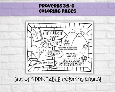 Proverbs 3 5 Coloring Shee