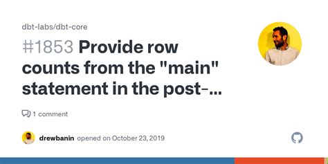 Provide row counts from the "main" statement in the posthook context
