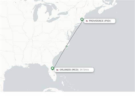 Providence to orlando. The average flight time from Orlando to Providence is 2 hours 47 minutes. How many Southwest flights occur weekly from Orlando to Providence? There are 97 weekly flights from Orlando to Providence on Southwest Airlines. Does Southwest fly nonstop on weekdays from Orlando to Providence? 