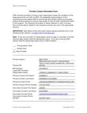 Provider Contact Information Form