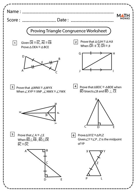 Proving Triangles Congruent Worksheet Answers