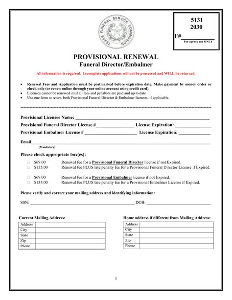 Provisional funeral director license.  refers to the Licensee Lookup P...
