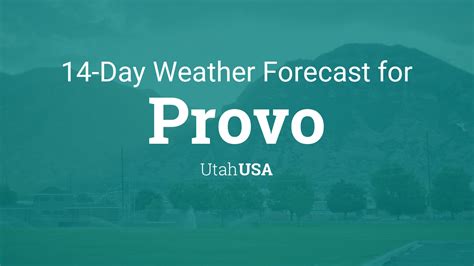 Provo weather forecast 14 day. Be prepared with the most accurate 10-day forecast for Vernal, UT with highs, lows, chance of precipitation from The Weather Channel and Weather.com 