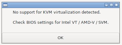 Proxmox kvm virtualization error