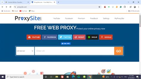 Proxy web browser site