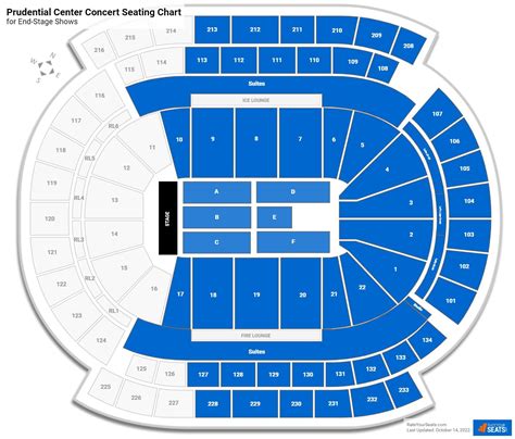 Best Seats For a Concert at Prudential Center. The most common seating layout at Prudential Center for concerts is an end-stage setup with the stage located near sections Section 11, Section 12 and Section 13. For many concerts there are also slight variations to the layout, which may include General Admission seats, fan pits and B-stages.. 