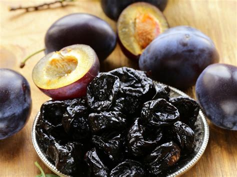 Prune is dried plum. Includes 0g 0% Added Sugars. Protein 1g. Vitamin D 0mcg 0%. Calcium 0mg 0%. Iron 1mg 4%. Potassium 330mg 8%. *. The % Daily Value tells you how much a nutrient in a serving of food contributes to a daily diet. 2,000 calories a day is used for general nutrition advice. Ingredients: Organic Pitted Prunes. 