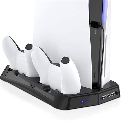 Ps5 stand. Nov 22, 2020 · NexiGo PS5 Accessories Horizontal Stand, [Minimalist Design], PS5 Base Stand, Compatible with Playstation 5 Disc & Digital Editions, White. dummy. PS5 Slim Stand and Turbo Cooling Station with Controller Charging Station for Playsation 5, PS5 Accessories Kits Incl. 3 Levels Cooling Fan, RGB LED, 15 Game Slot, Headset Holder for PS5 Digital/Disc. 