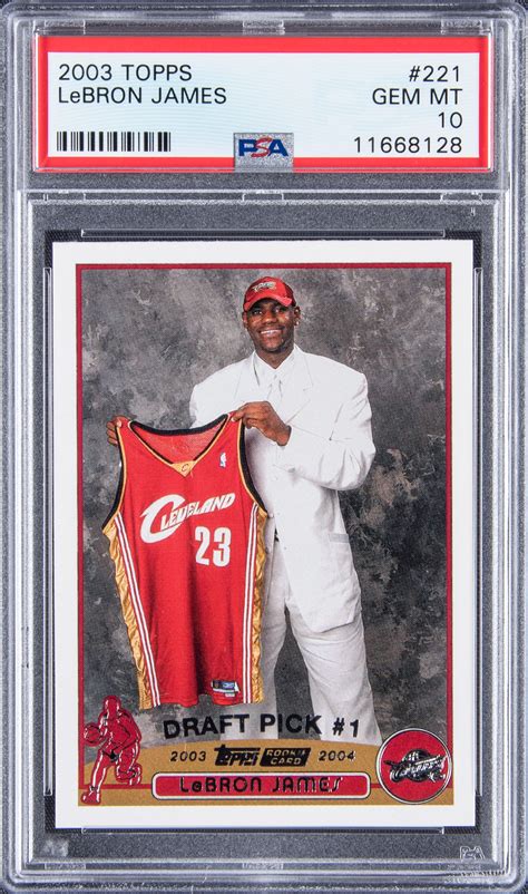 Psa 10 lebron james rookie card value. CL Value Estimate (PSA 10): $22.13k c. Population (PSA 10): 1. Description: An iconic card from Bowman Rookies and Stars, presenting LeBron James during his rookie season, highlighting his impact on the court. 2003 SP Authentic LeBron James #148. a. Last Sold Price (PSA 10): $47,580.00 b. CL Value Estimate (PSA 10): $47.12k c. Population (PSA ... 