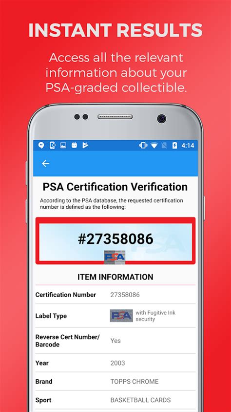 Psa cert verification. PSA Certification Verification allows collectors to verify the validity of their PSA & PSA/DNA-certified cards and collectibles. Professional Sports Authenticator (PSA) & PSA/DNA Authentication Services. Services . PSA Services. Trading Card Grading Photograph Authentication. PSA Appraisals. Unopened Pack Grading ... 