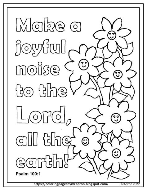 Psalm 100 Coloring Pages Printable