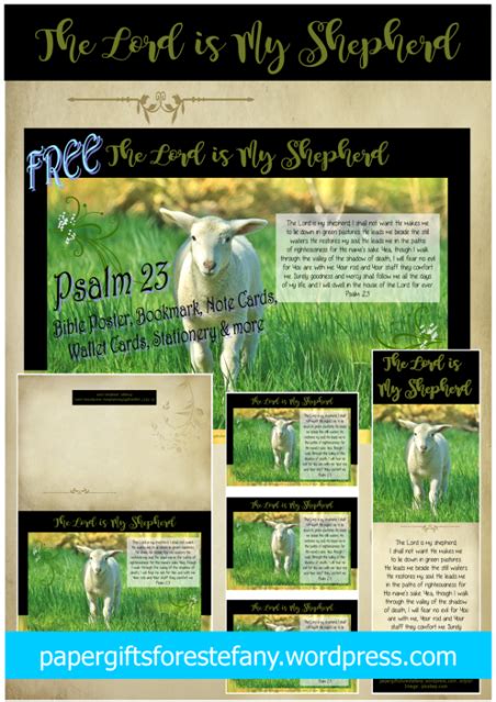 Psalm 23 Freebies Paper Gifts For Estefany