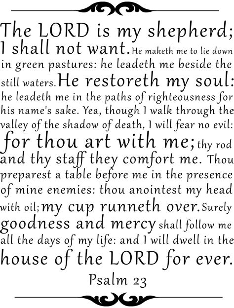 Psalm 23 Scripture The Lord is My Shepherd Instant Etsy Psalms