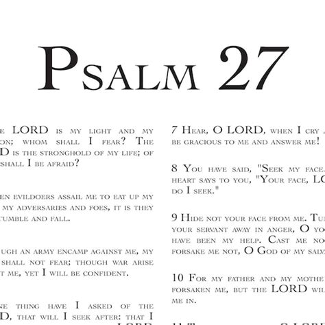 Psalm 27 ASV;ESV;KJV - A psalm of fearless trust in God. - A