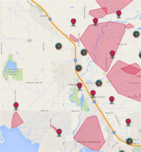 A cluster of power outages affected 2,599 customers around Cornwall Park between 9:15–10:15 a.m. Thursday, June 1, according to Puget Sound Energy’s (PSE) outage map. "Please use caution and treat all intersections with no traffic control lights as four-way stops," Bellingham Police said in a tweet. "Slow down and check all directions.". 