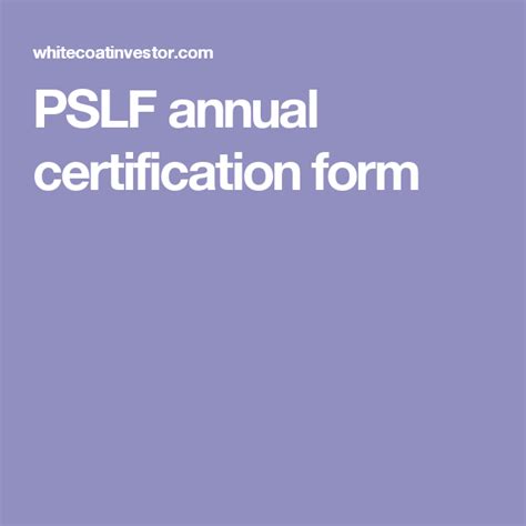 Pslf annual certification. Check your payment tally. The PSLF Help Tool helps you stay on track to 120 qualifying payments. Each time you submit your PSLF certification form, you will receive a count of the number of qualifying payments you have made. Make sure it matches your records. You do not have to make the 120 qualifying payments consecutively. Lump … 