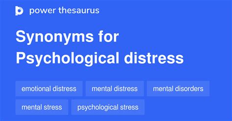 Psychological Distress synonyms - 251 Words and Phrases for ...