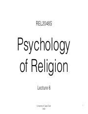 Psychology of religion lecture notes pdf