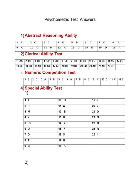 Psychometric Test Questions And Answers Free Download