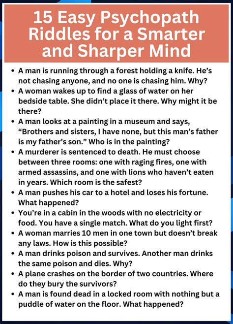 Psychopath Questions Riddles