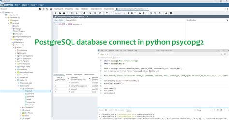 Psycopg2 extras. link_pgsql = { 'database': 'test', 'user': 'username',...