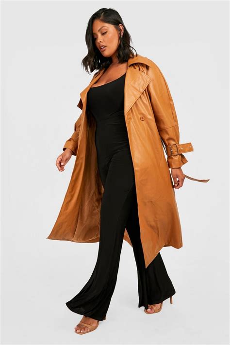 Pu trench coats boohoo UK